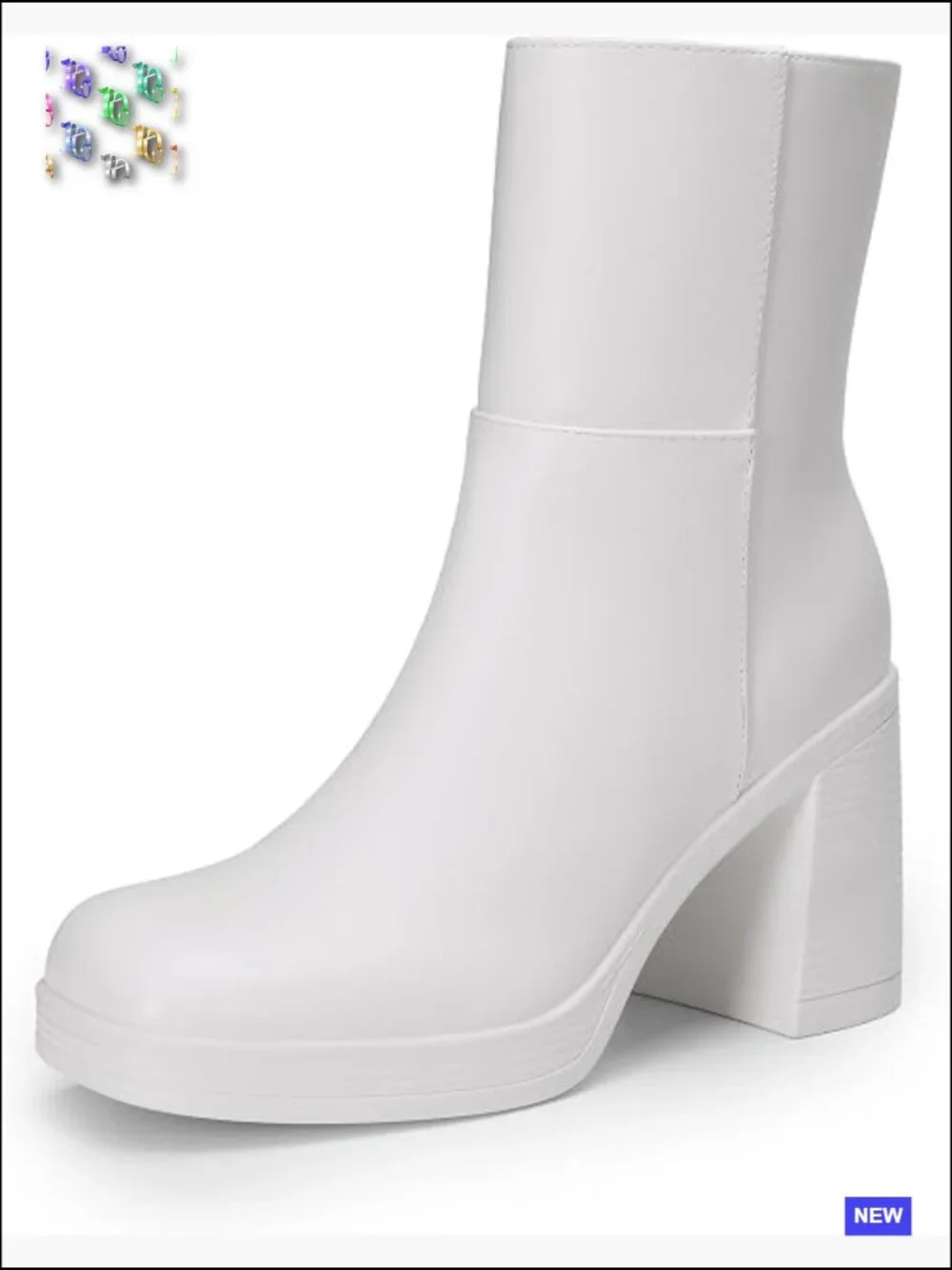 Chunky Platform Gogo Ankle Boots Square Toe Side Zipper Party Heels Y2K Fashion